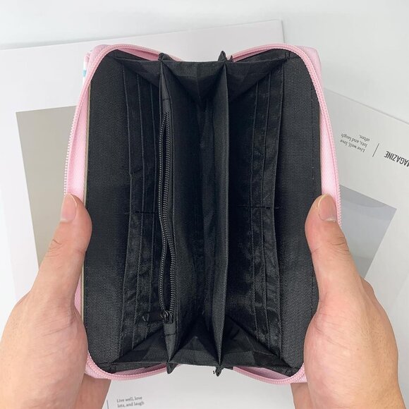 Hello Kitty & Cinnamoroll Long Wallet – Zipper Clutch with Hearts, Tea & Rabbit - Picture 3 of 5